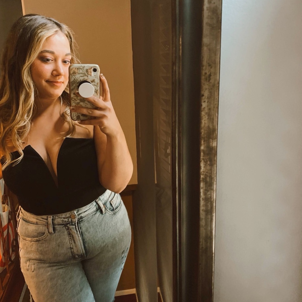 Black Strapless Bodysuit